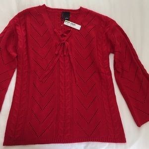 New Directions Lace-Up Sweater